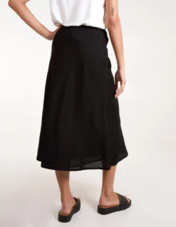 Bias Cut Midi Skirt -Soft Dress Wear Sales Store BV245228 BLACK 5304