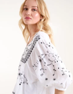 Embroidered All Over Blouse 8 Embroidered All Over Blouse -Soft Dress Wear Sales Store BV245407 IVORY127
