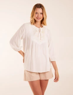 Floral Embroidered Bust Top