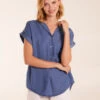 Tencel Button Down Pocket Top