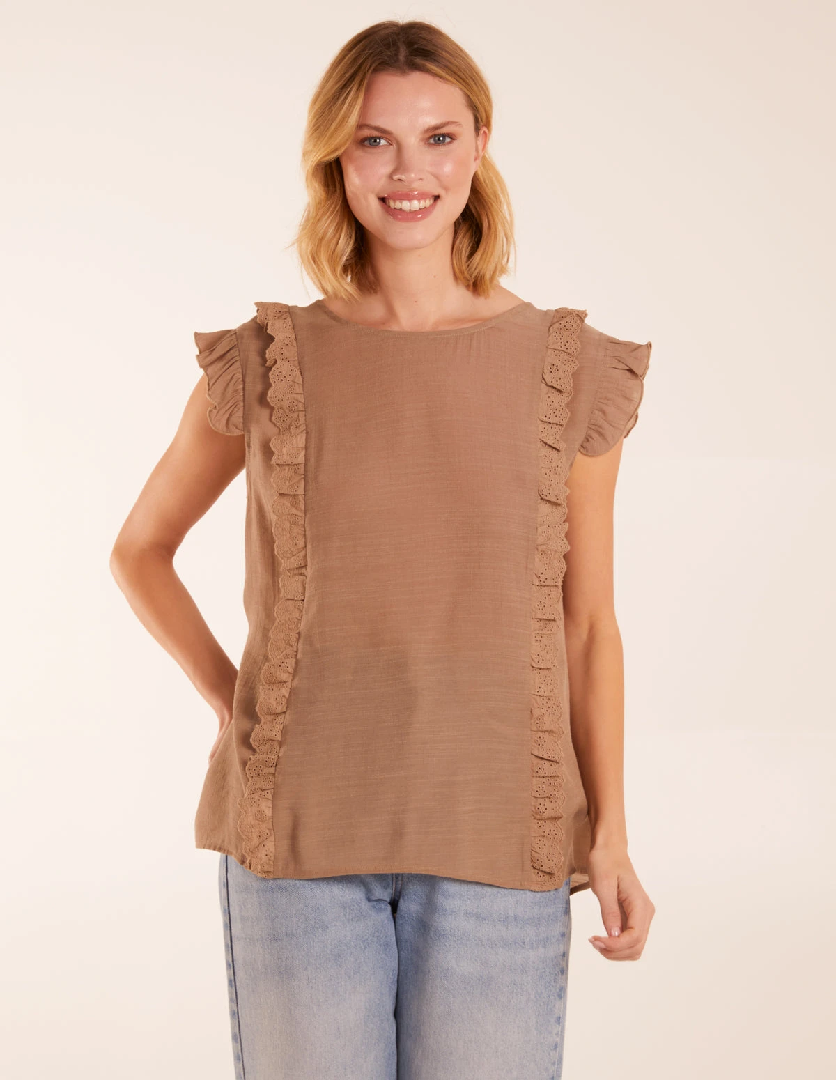 Button Back Frill Top 3 Button Back Frill Top - Image 3