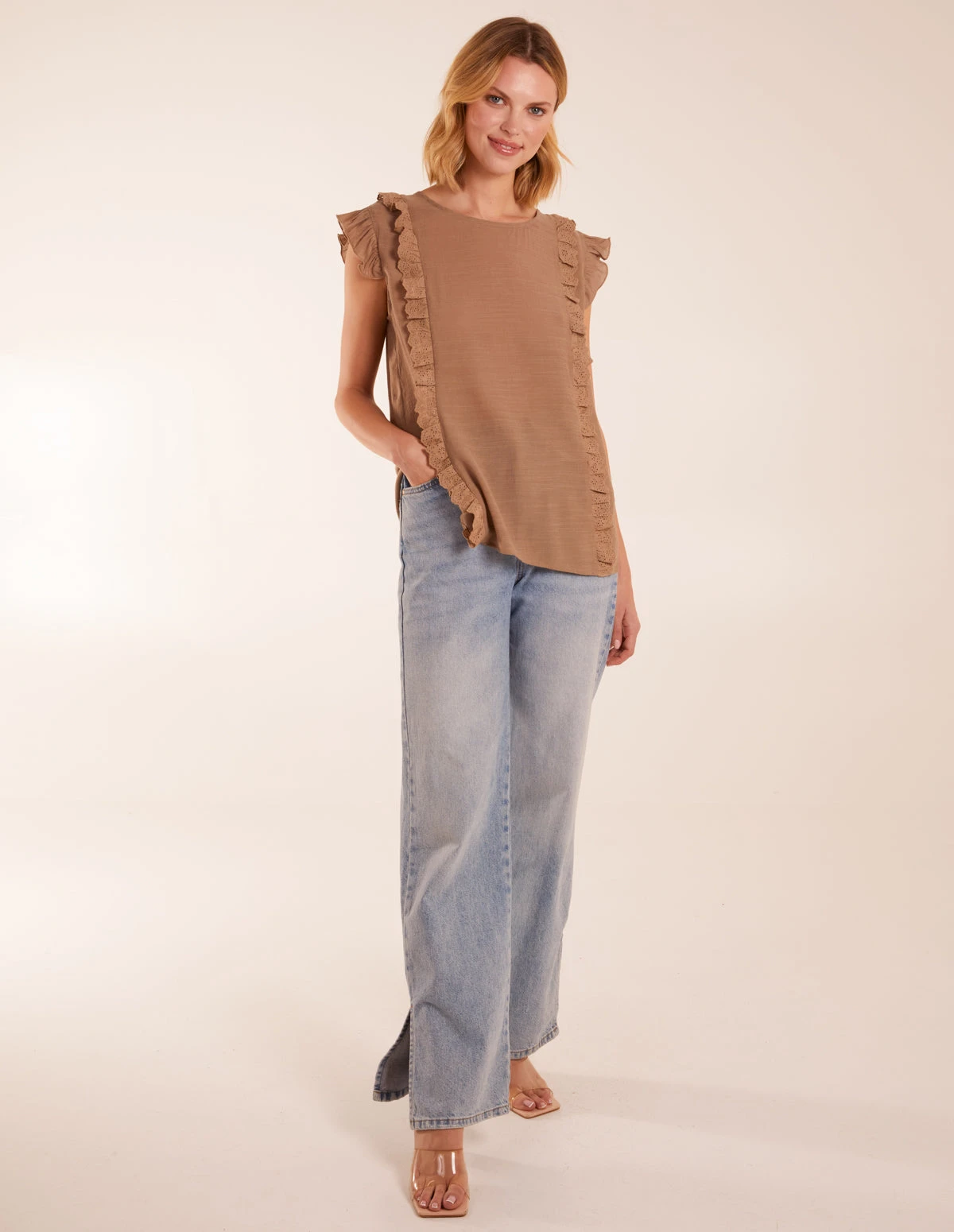 Button Back Frill Top 2 Button Back Frill Top - Image 2