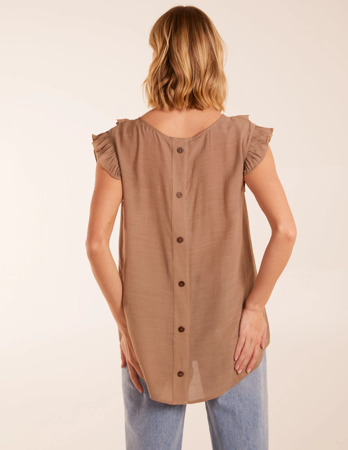 Button Back Frill Top 4 Button Back Frill Top - Image 4