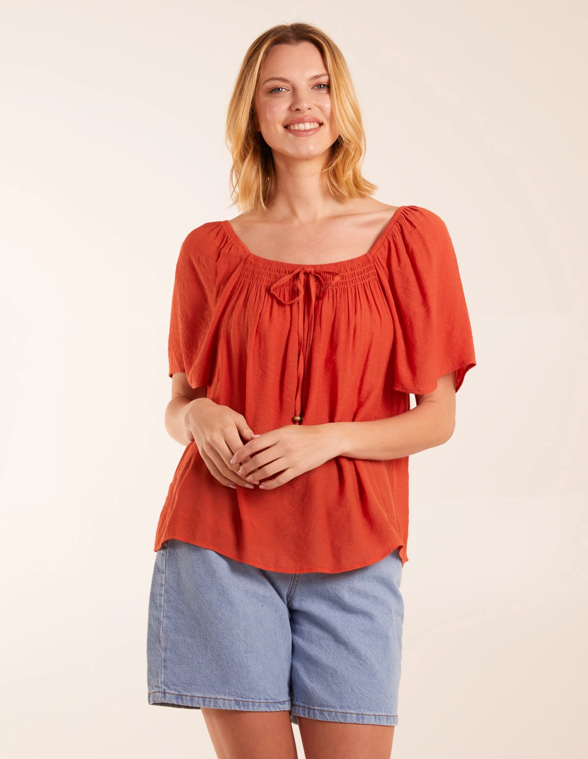 Milkmaid Shirred Swing Top 1 Milkmaid Shirred Swing Top