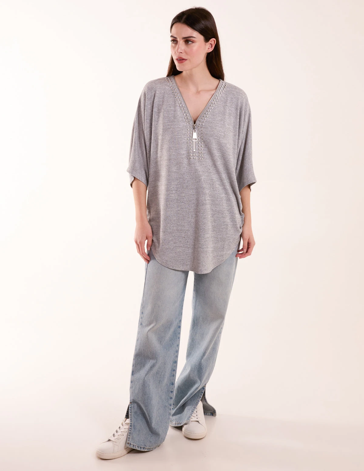 Studded Zip Front Top 2 Studded Zip Front Top - Image 2