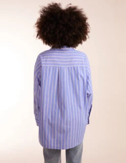Oversized Pinstripe Shirt -Soft Dress Wear Sales Store BV245451 blue 1104711771