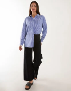 Contrast Cuff Oversized Shirt 5 Contrast Cuff Oversized Shirt -Soft Dress Wear Sales Store BV245452002 129620