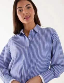 Contrast Cuff Oversized Shirt 6 Contrast Cuff Oversized Shirt -Soft Dress Wear Sales Store BV245452002 129622