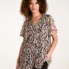 V Neck Animal Blouse