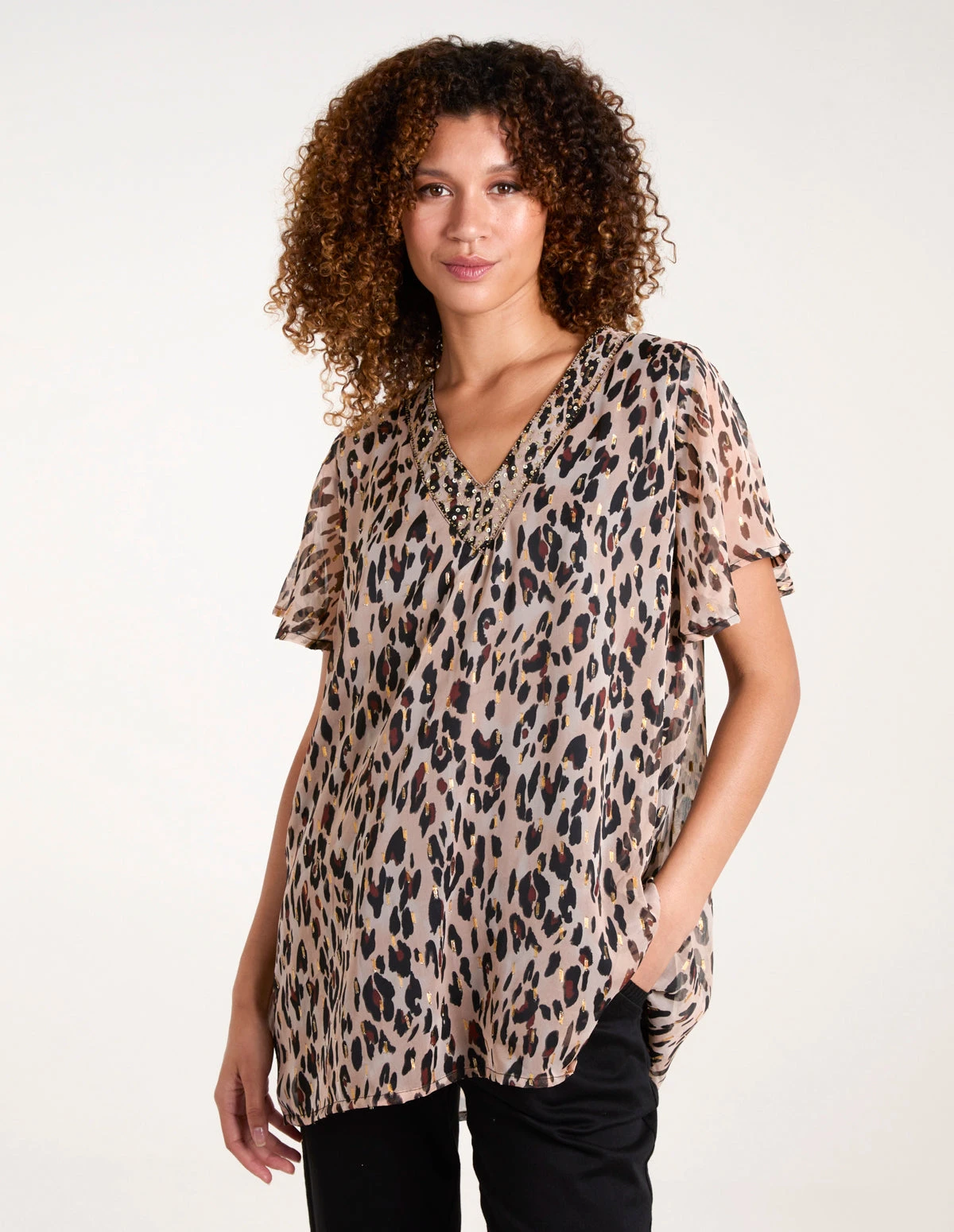 V Neck Animal Blouse 1 V Neck Animal Blouse
