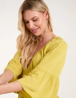 Shirred Empire Bust Dress 7 Shirred Empire Bust Dress -Soft Dress Wear Sales Store BV245808 LIME 21782