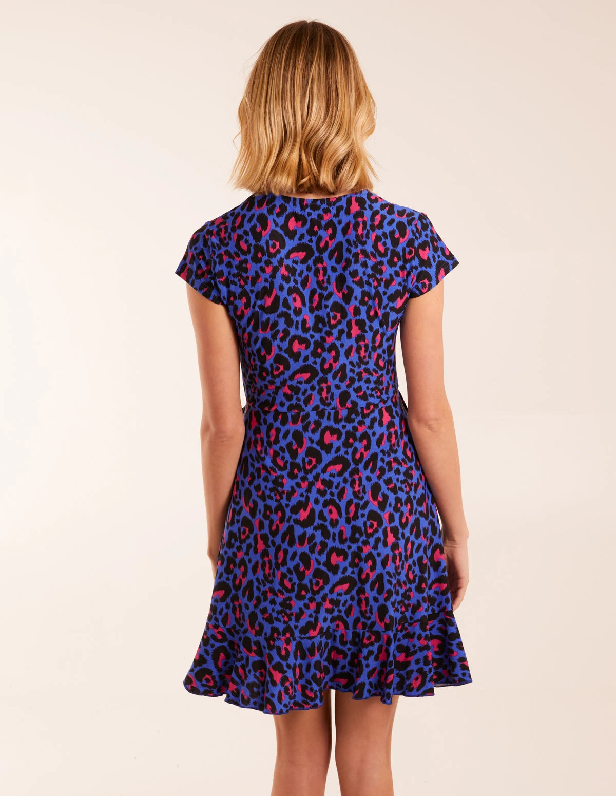 Leopard Print Wrap Mini Dress 4 Leopard Print Wrap Mini Dress - Image 4