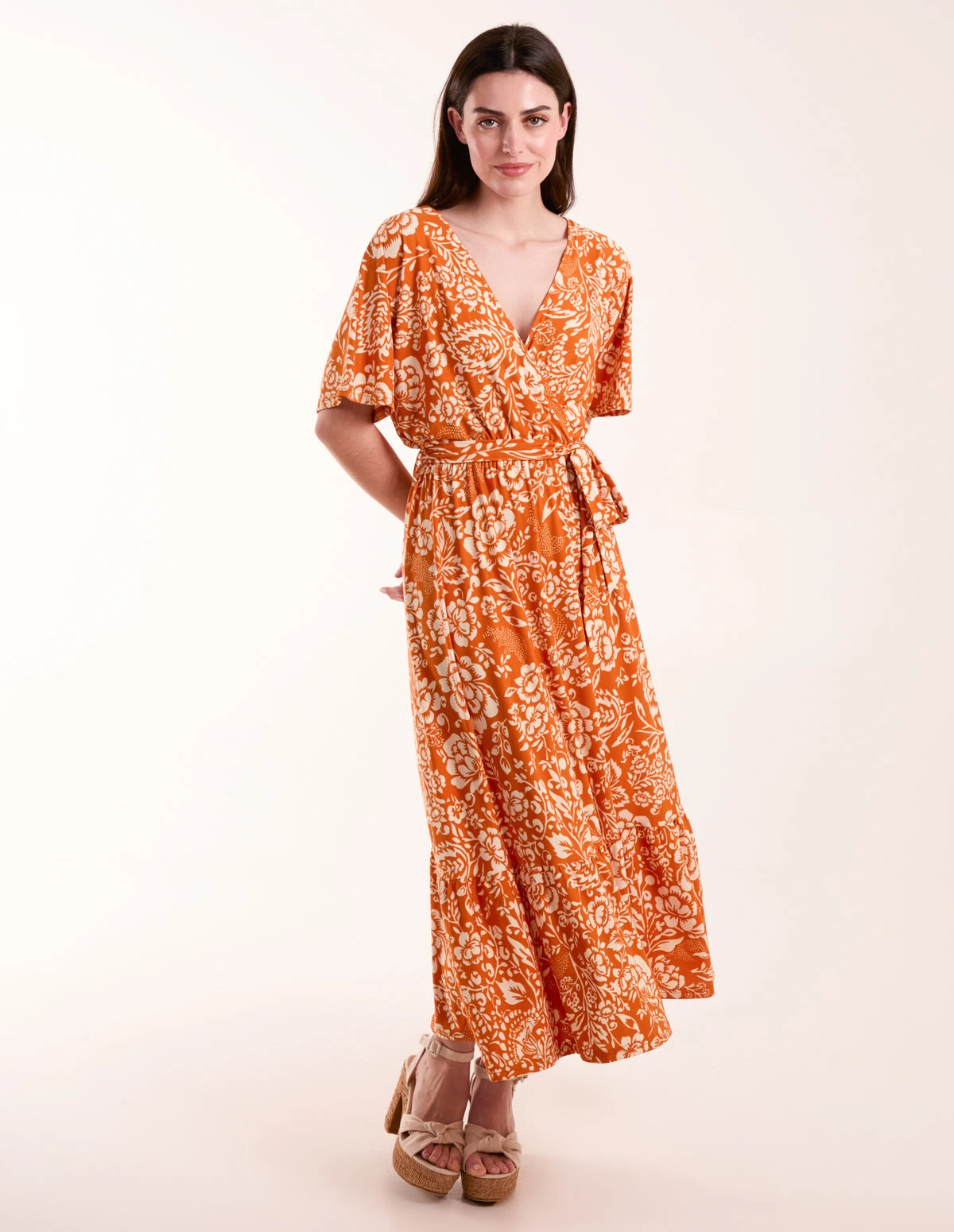 Double V Midi Dress With Tassel Tie 4 Double V Midi Dress With Tassel Tie - Image 4