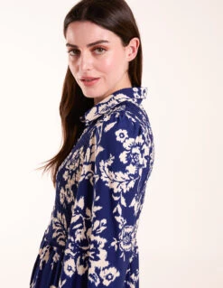 Shirred Bust Long Sleeve Midi Dress -Soft Dress Wear Sales Store BV245830008 130651