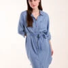 Tencel Adjustable Sleeve Shirt Dress