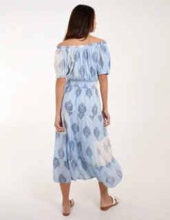 Printed Bardot Tassel Midi Dress 7 Printed Bardot Tassel Midi Dress -Soft Dress Wear Sales Store BV245864002 131676