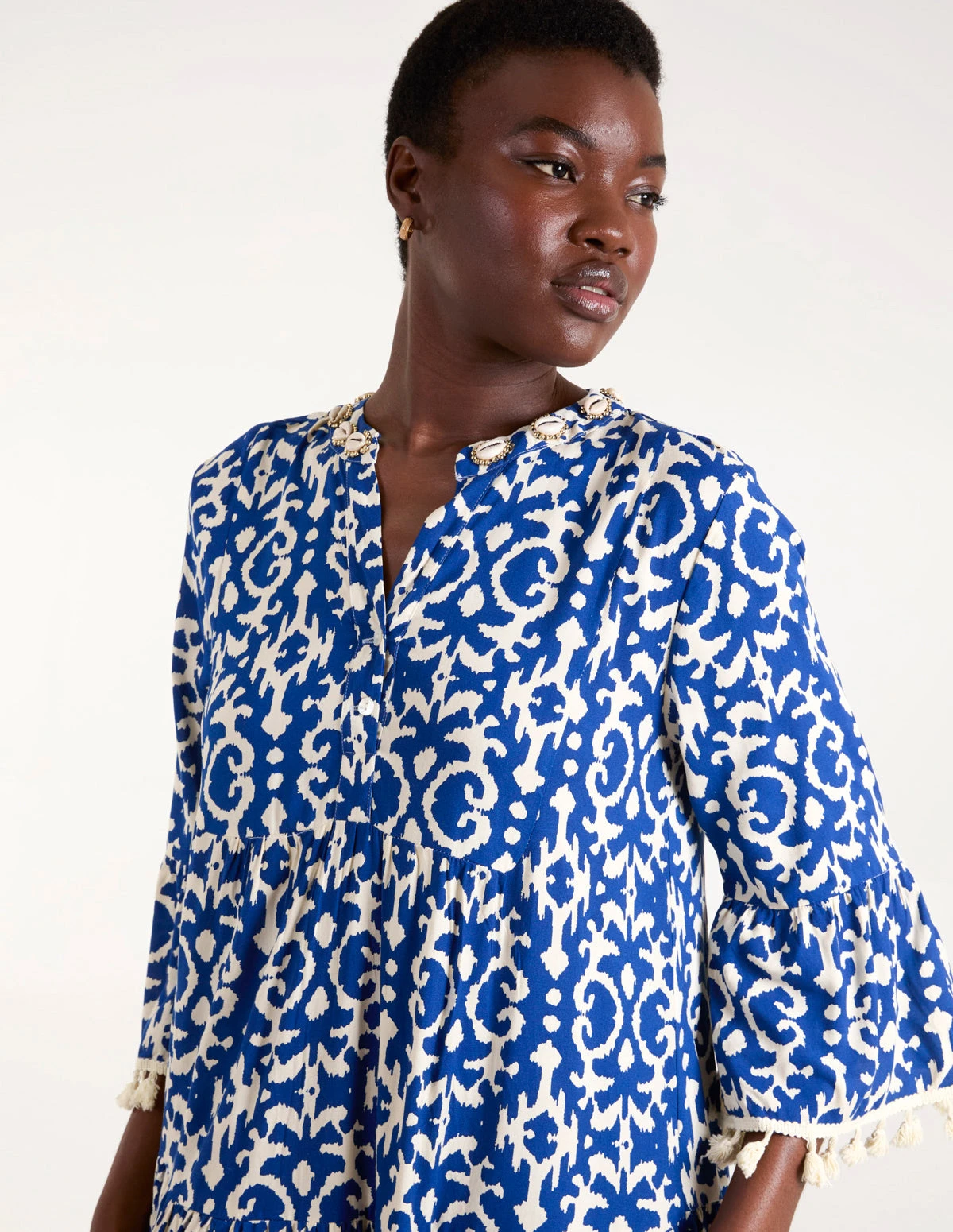 Tassel & Shell Neck Smock Dress 2 Tassel & Shell Neck Smock Dress - Image 2