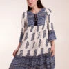 Mix Print Smock Dress With Tassel