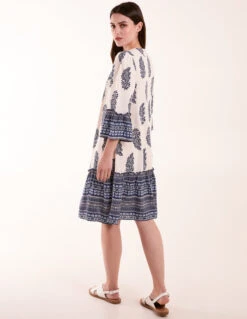 Mix Print Smock Dress With Tassel -Soft Dress Wear Sales Store BV245901002 131591