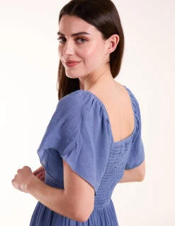 Milkmaid Square Neck Flutter Sleeve Dress -Soft Dress Wear Sales Store BV245903018 130679