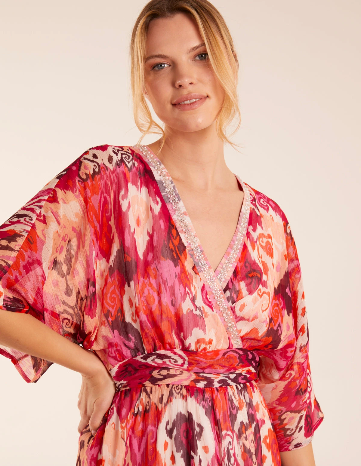 Embellished Neck V Front V Back Midi 2 Embellished Neck V Front V Back Midi - Image 2