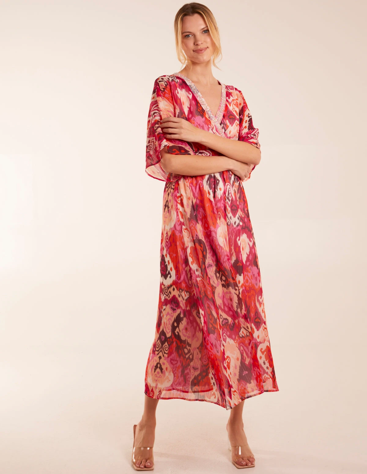 Embellished Neck V Front V Back Midi 3 Embellished Neck V Front V Back Midi - Image 3