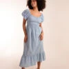 Milkmaid Puff Sleeve Midi Dress