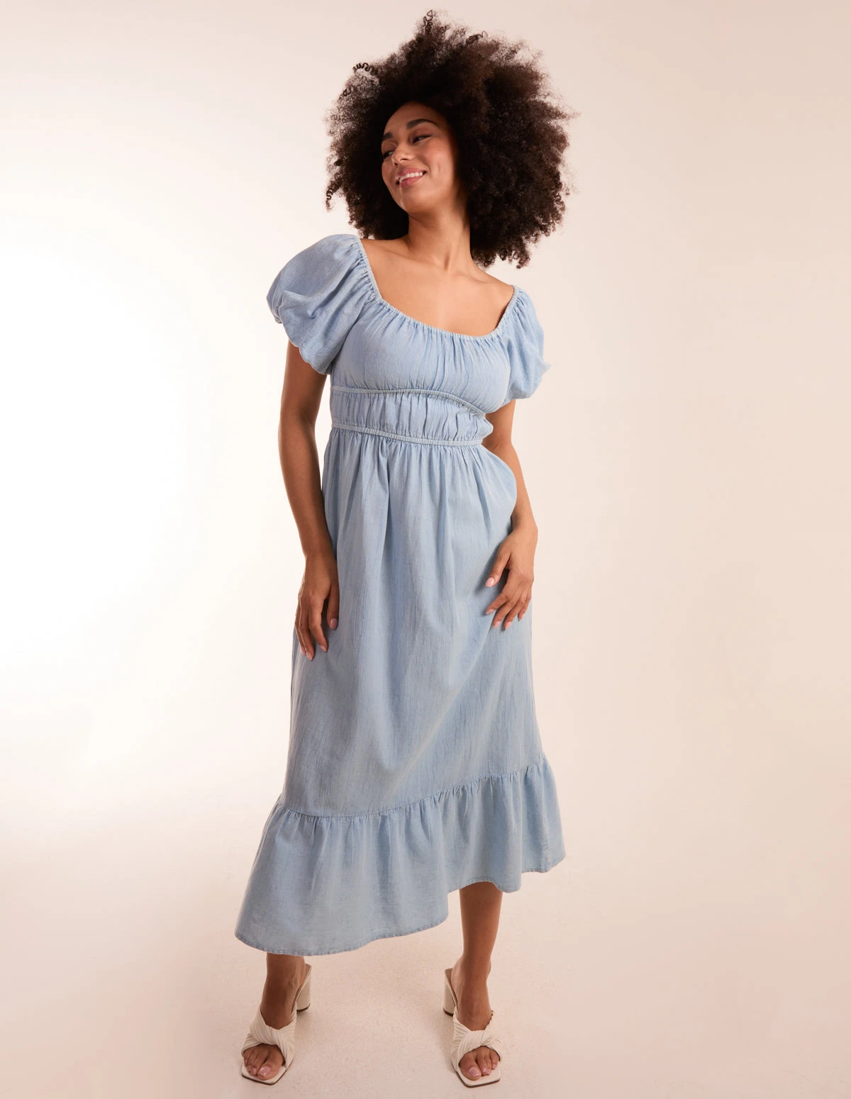 Milkmaid Puff Sleeve Midi Dress 1 Milkmaid Puff Sleeve Midi Dress