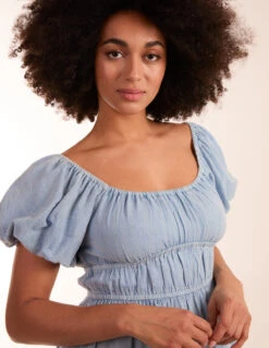 Milkmaid Puff Sleeve Midi Dress 5 Milkmaid Puff Sleeve Midi Dress -Soft Dress Wear Sales Store BV245919262 128910