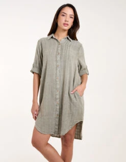 Button Down Shirt Dress -Soft Dress Wear Sales Store BV245943064 130838