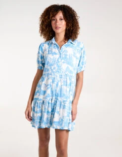 Mini Smock Shirt Dress -Soft Dress Wear Sales Store BV245951 LIGHTBLUE 4897