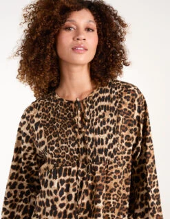 Shirred Front Tie Neck Blouse -Soft Dress Wear Sales Store BV246400025 132738