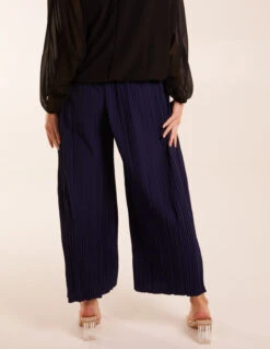 Wide Leg Pleated Trousers 7 Wide Leg Pleated Trousers -Soft Dress Wear Sales Store BV2473 NAVY 0171