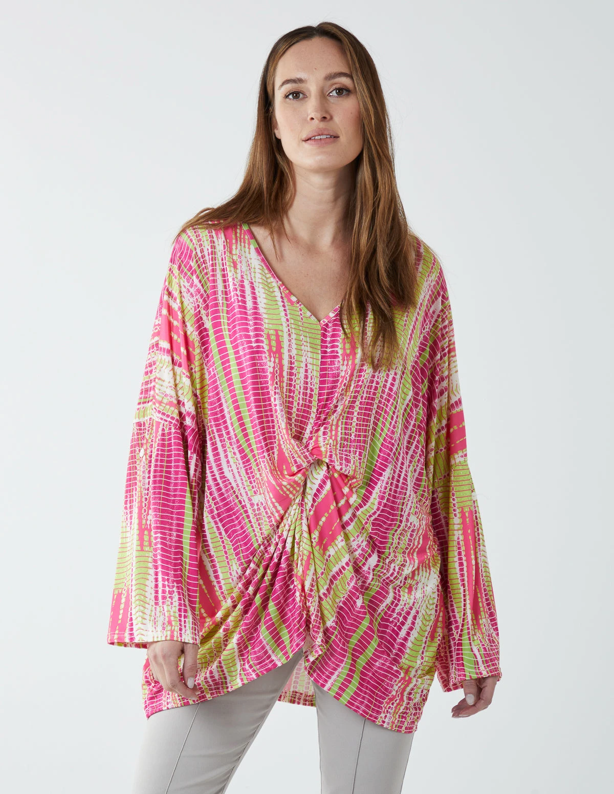 Twist Front Abstract Long Sleeve Top 1 Twist Front Abstract Long Sleeve Top
