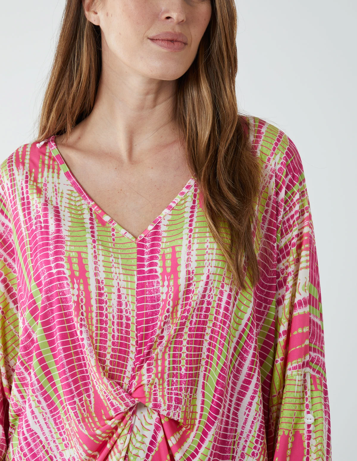 Twist Front Abstract Long Sleeve Top 2 Twist Front Abstract Long Sleeve Top - Image 2