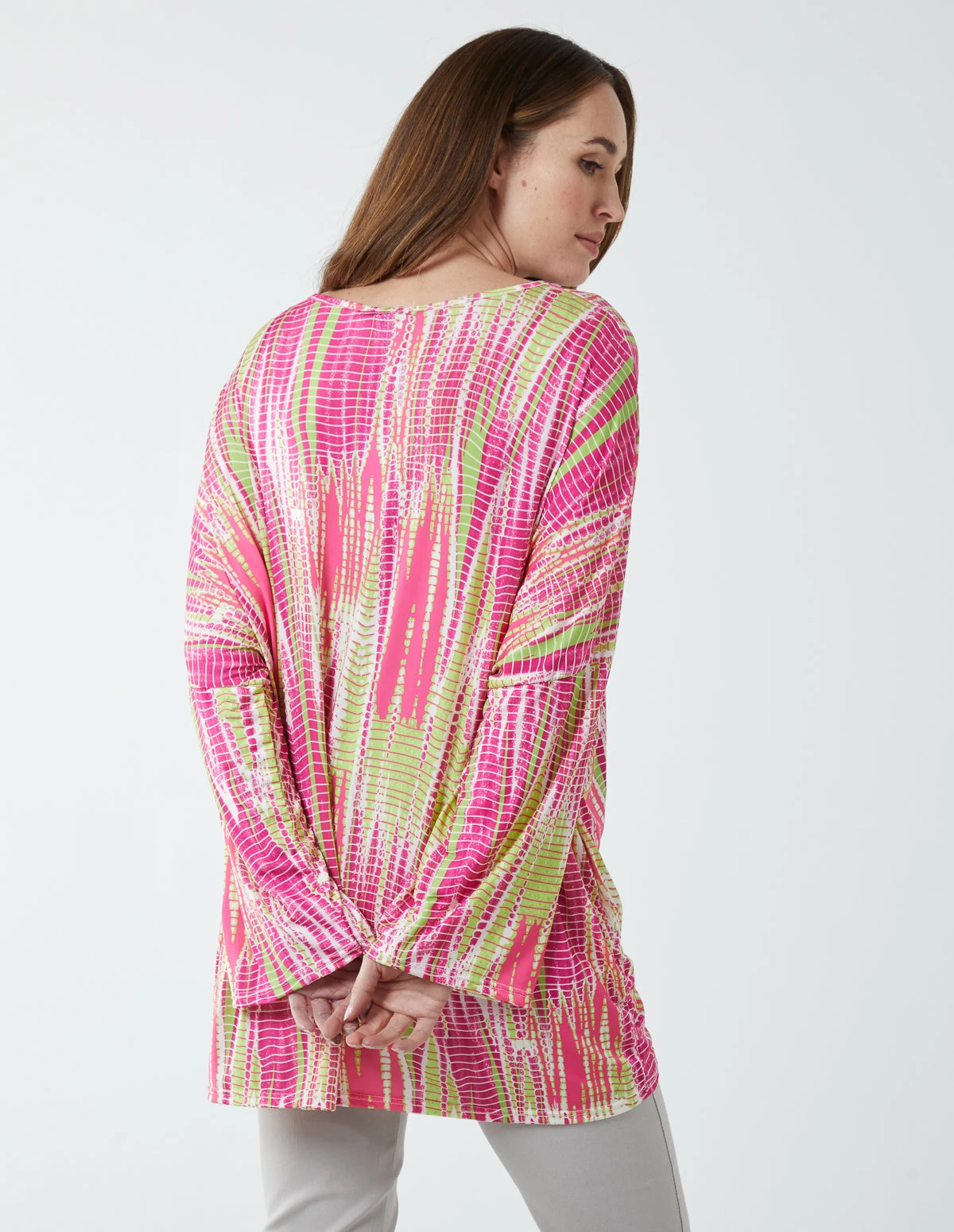 Twist Front Abstract Long Sleeve Top 4 Twist Front Abstract Long Sleeve Top - Image 4
