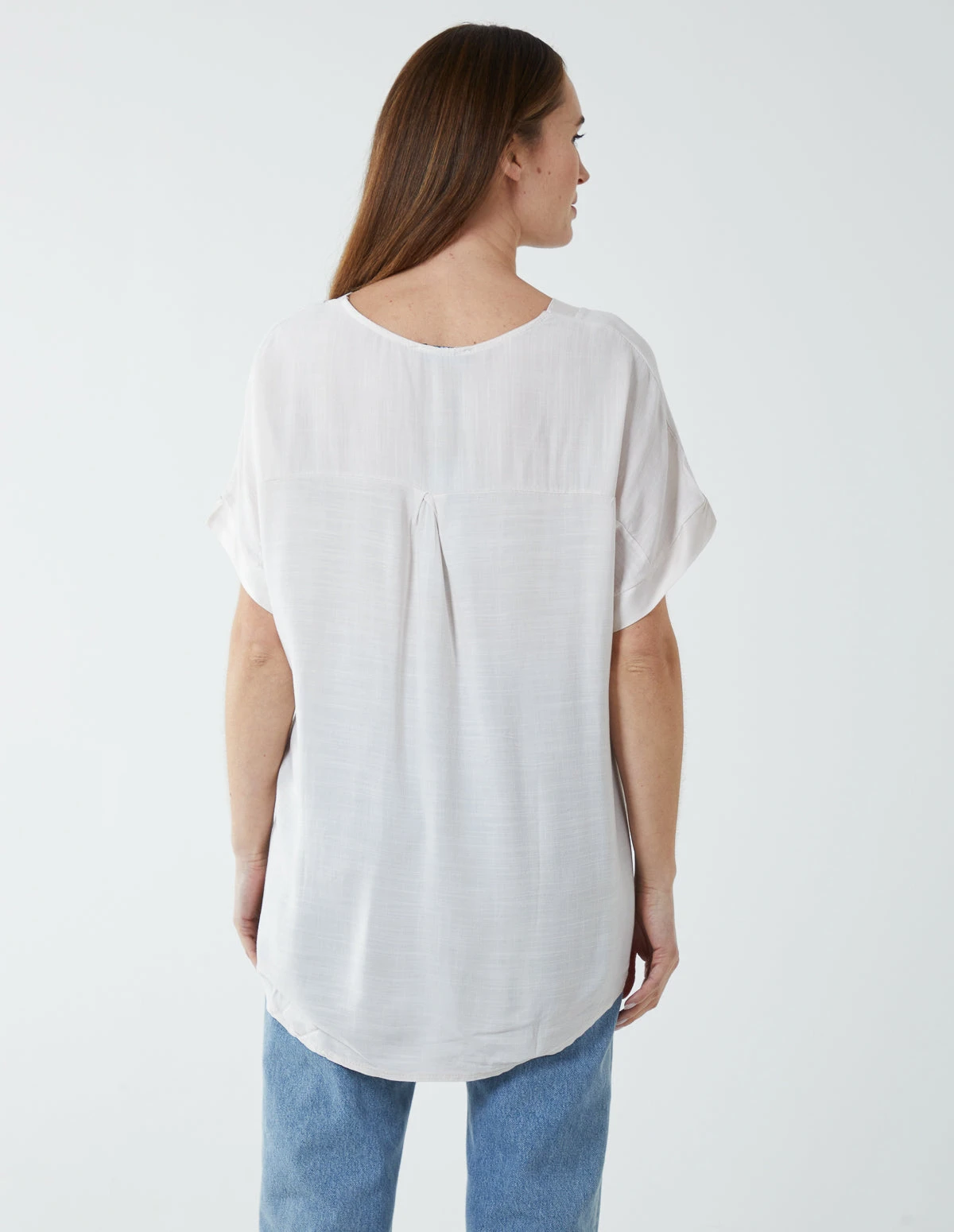 Satin Trim V Neck Top 4 Satin Trim V Neck Top - Image 4