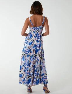 Abstract Tie Detail Dress 7 Abstract Tie Detail Dress -Soft Dress Wear Sales Store BV2659 BLUE 2418