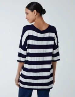 Striped T Shirt W Diamante Star 7 Striped T Shirt W Diamante Star -Soft Dress Wear Sales Store BV2707 NAVY 23781