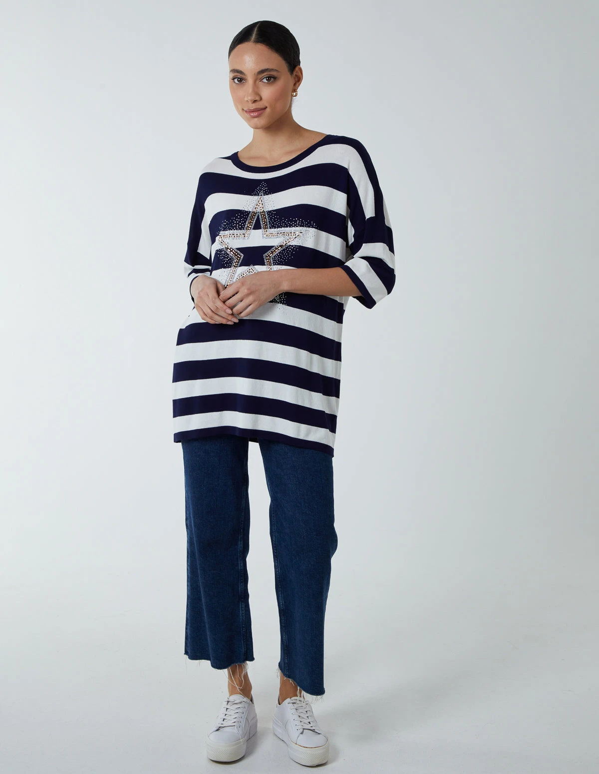 Striped T Shirt W Diamante Star 3 Striped T Shirt W Diamante Star - Image 3