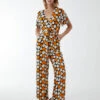 Abstract Honeycomb Cross Over Jumpsuit