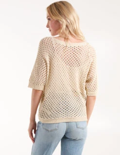 Cotton Crochet V-Neck Top 7 Cotton Crochet V-Neck Top -Soft Dress Wear Sales Store BV27871 STONE172