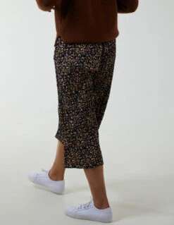 Animal Print Cropped Trousers -Soft Dress Wear Sales Store BV2792 NAVY 3321