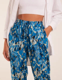 Foil Detail Capri Trousers -Soft Dress Wear Sales Store BV2804 BLUE 5827