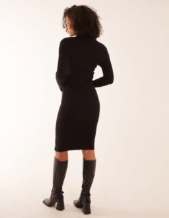 Ribbed Roll Neck Midi Dress -Soft Dress Wear Sales Store BV2831003 112211