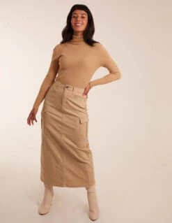 Pocket Midi Skirt -Soft Dress Wear Sales Store BV2946001 112237