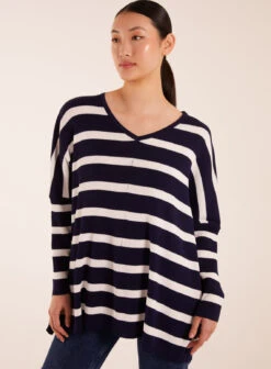 Striped V Neck Jumper