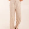 Stripe Wide Leg Linen Trousers