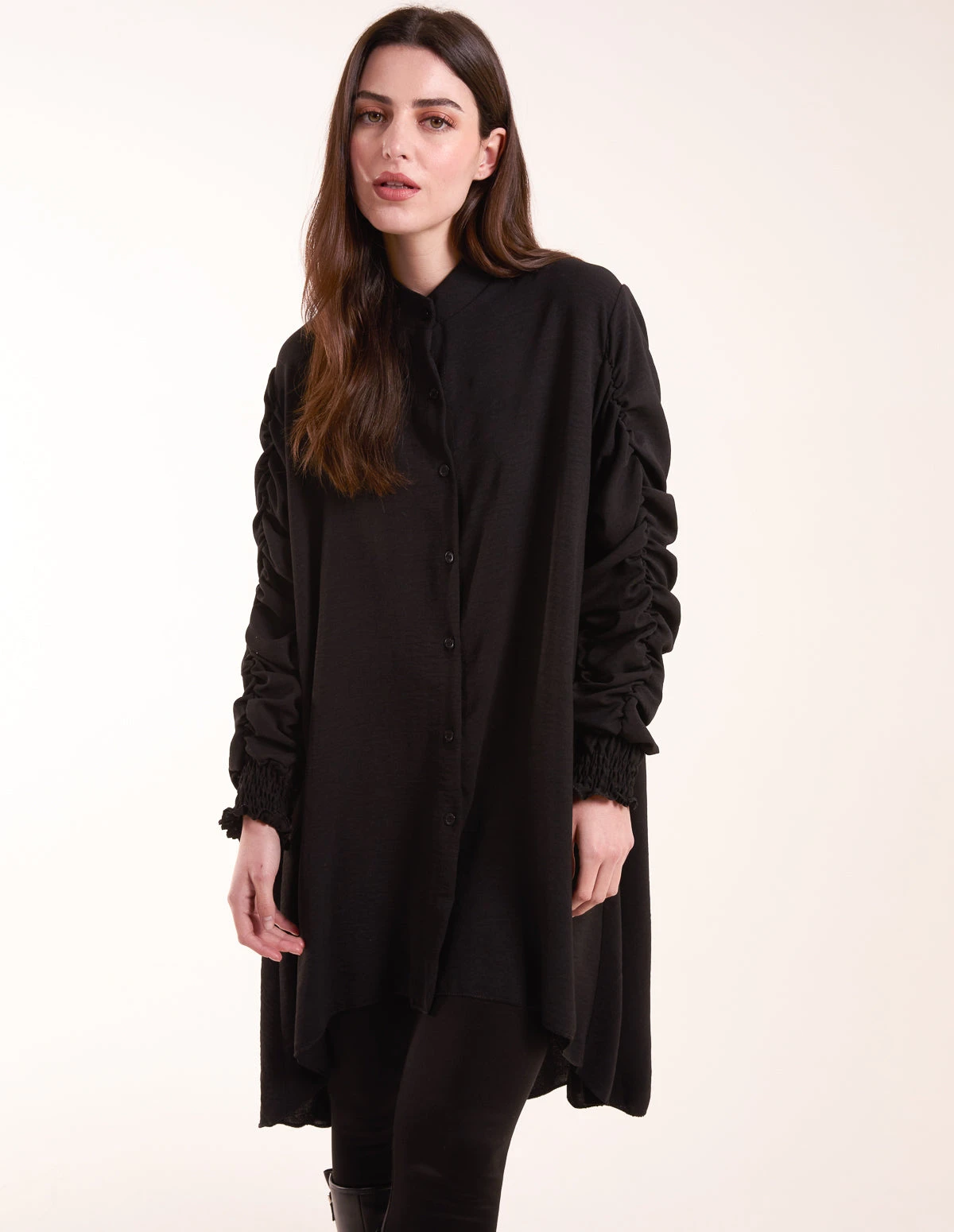 Elasticated Sleeve Oversized Blouse 1 Elasticated Sleeve Oversized Blouse
