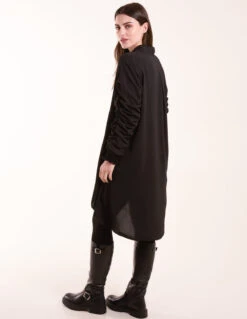 Elasticated Sleeve Oversized Blouse 7 Elasticated Sleeve Oversized Blouse -Soft Dress Wear Sales Store BV3468 BLACK 0609